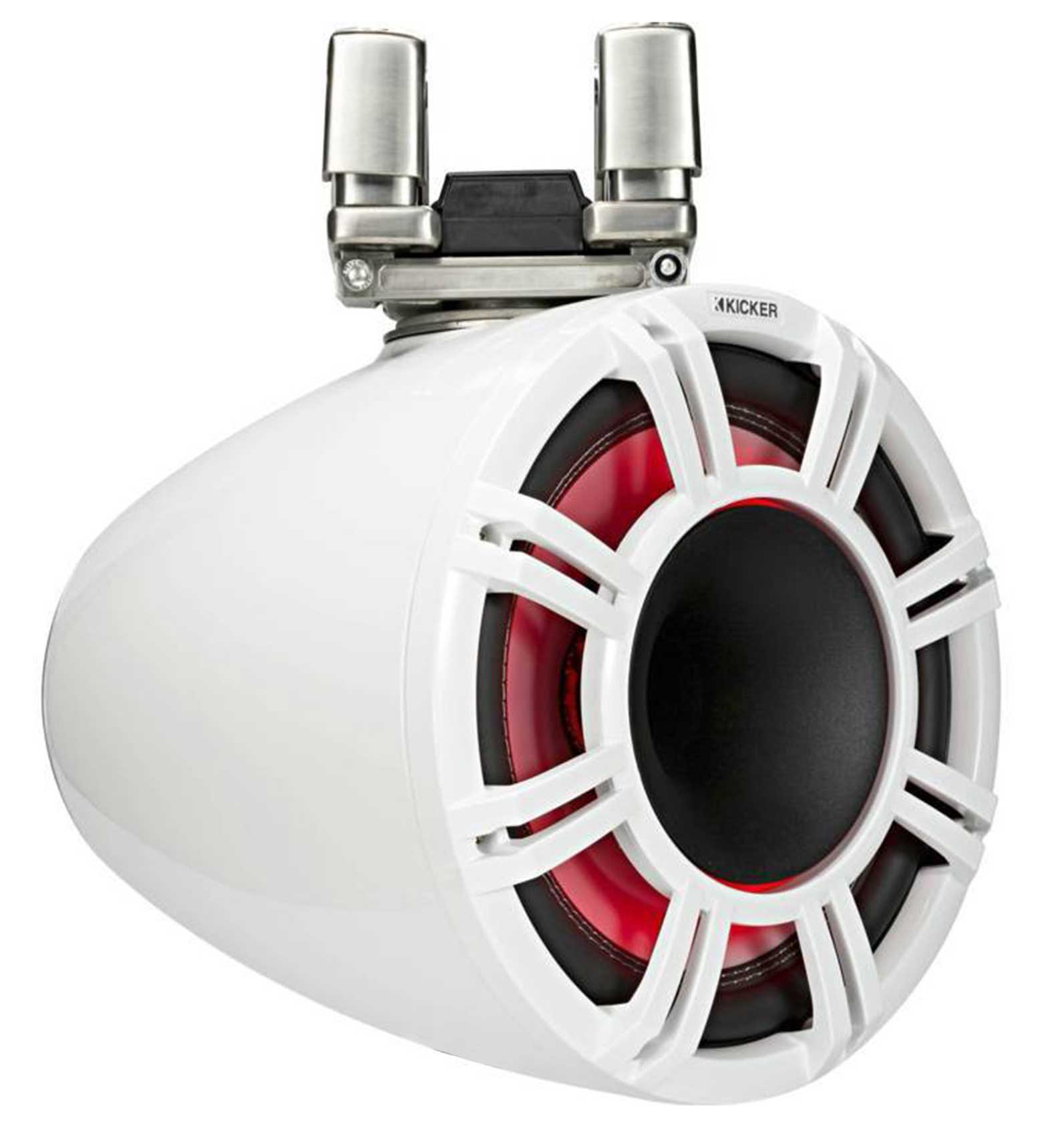 2) KICKER KMTC11 HLCD 11" 600w White Wakeboard Tower Speakers w/Horns
