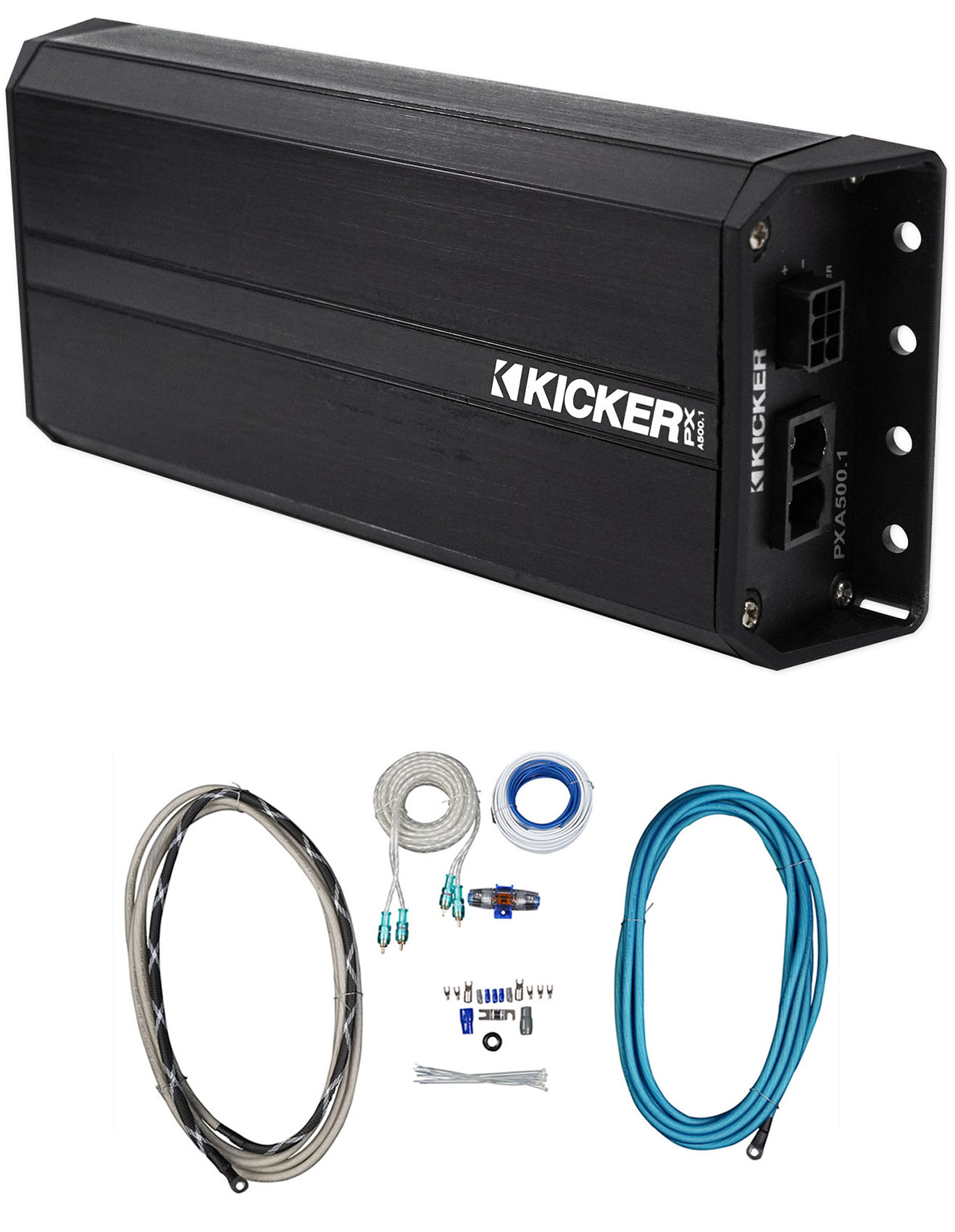 Kicker 42PXA500.1 500w Mono Amp for Polaris//Motorcycle//ATV//UTV//RZR//Cart+Kit