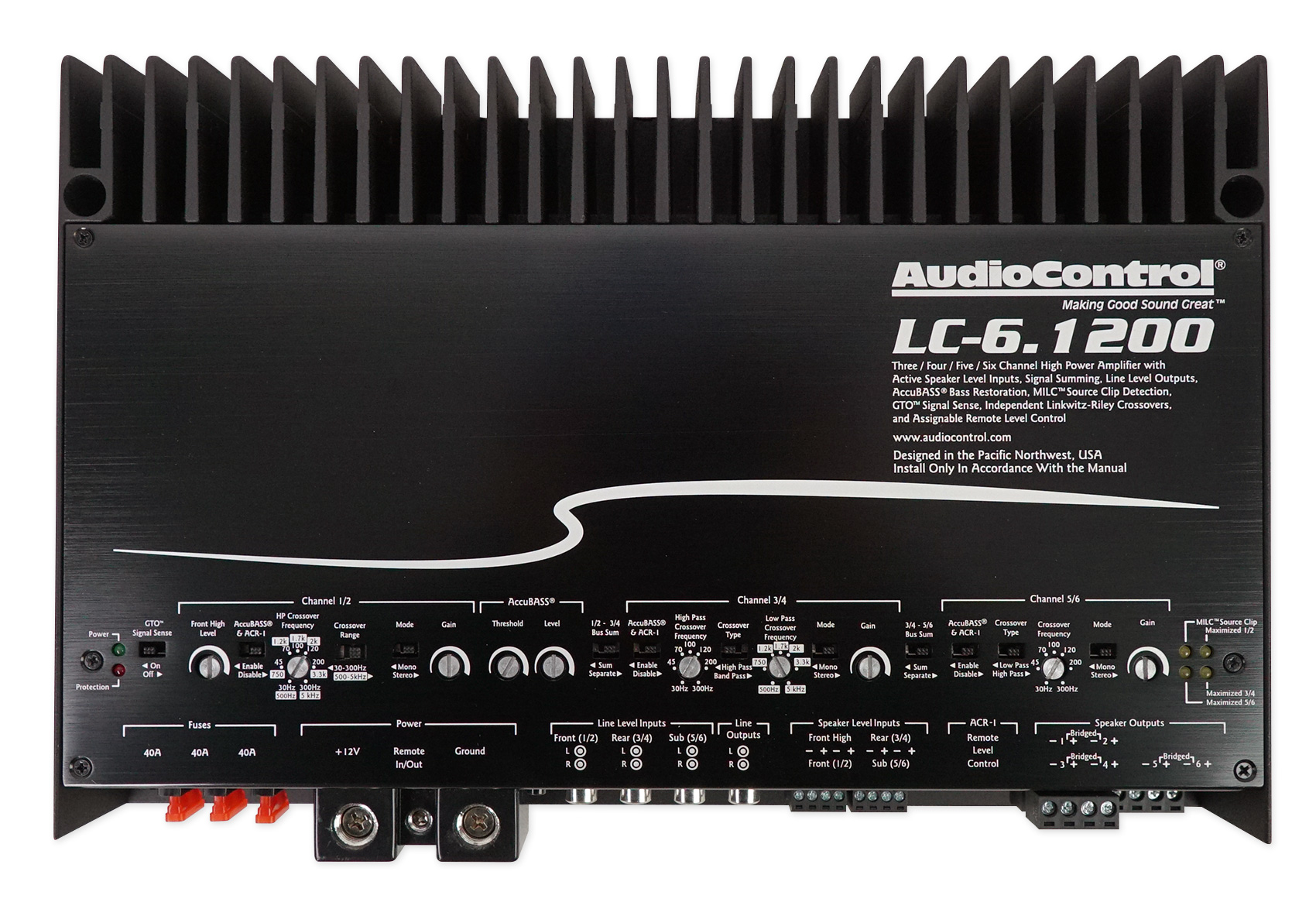 AudioControl LC6.1200 1200w 6 Channel Amplifier/Bass Processor Audio