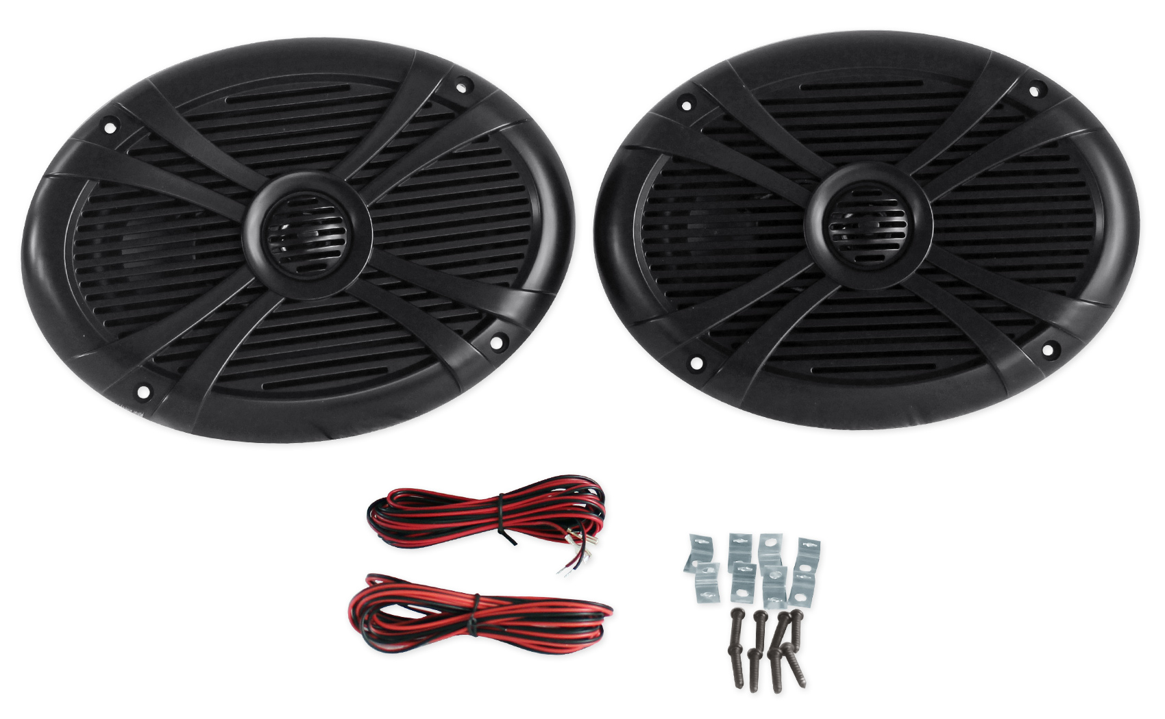 (2) Rockville 6x9" 1000w 360° Swivel Black Aluminum Surface Mount Boat