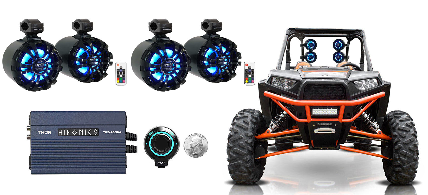 wake tower speakers with built in amp