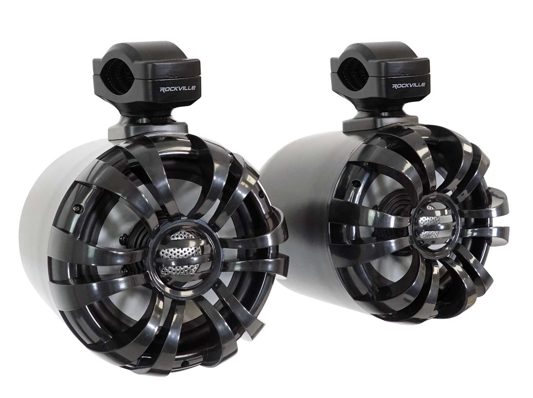 2) Rockville 6.5" Black Tower Speakers+Hifonics Amp+Bluetooth 4 RZR/ATV