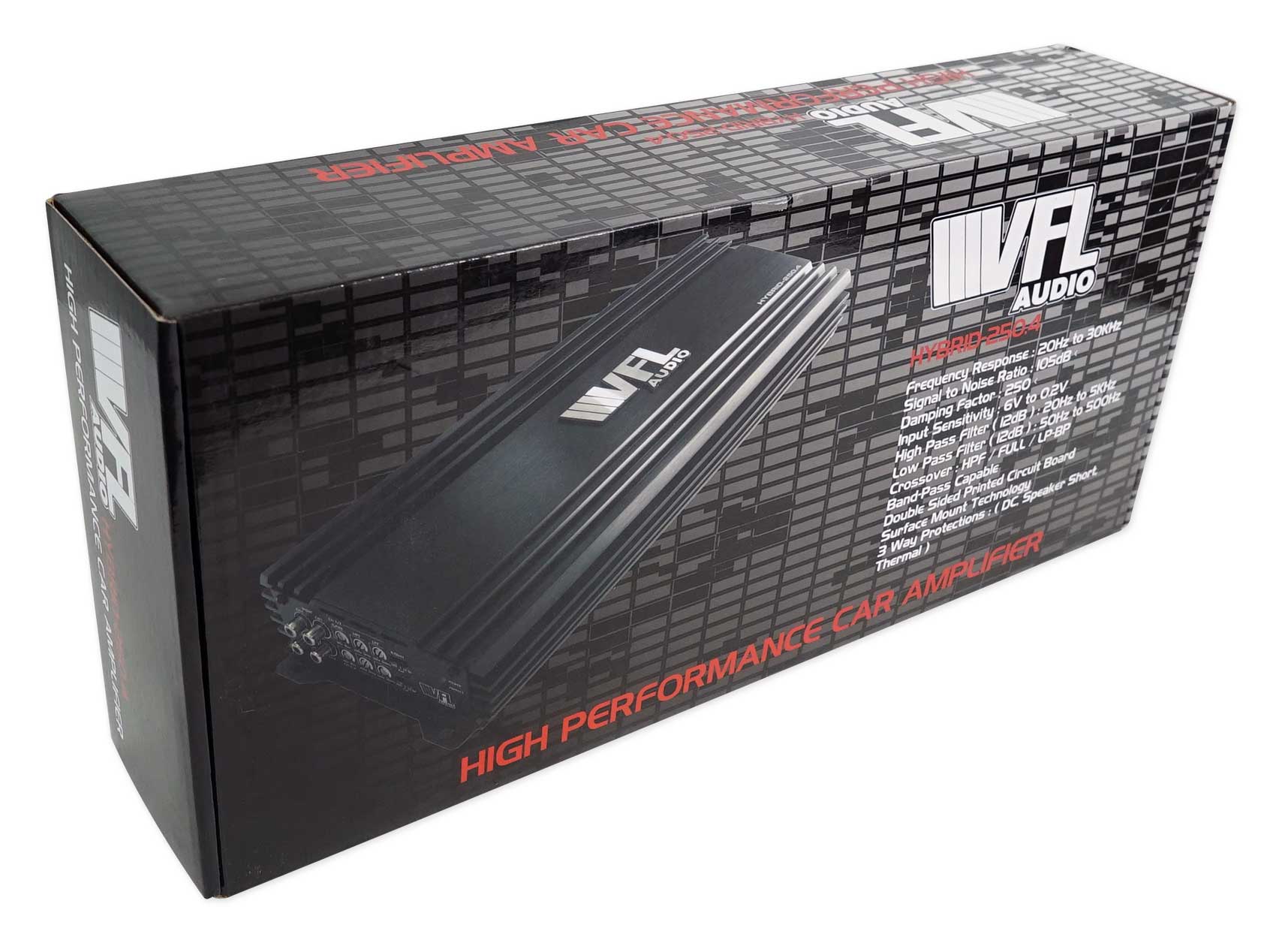 VFL Hybrid 250.4 1000 Watt 4-Channel Car Audio Amplifier 150w RMS x 4 ...