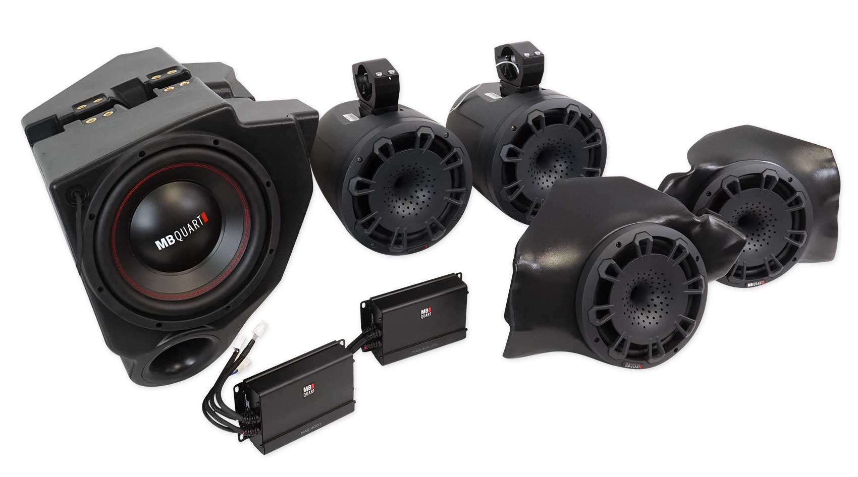 MB QUART Front+Tower Speakers+Radio+Sub+Amps For Select Polaris RZR Ride Command eBay