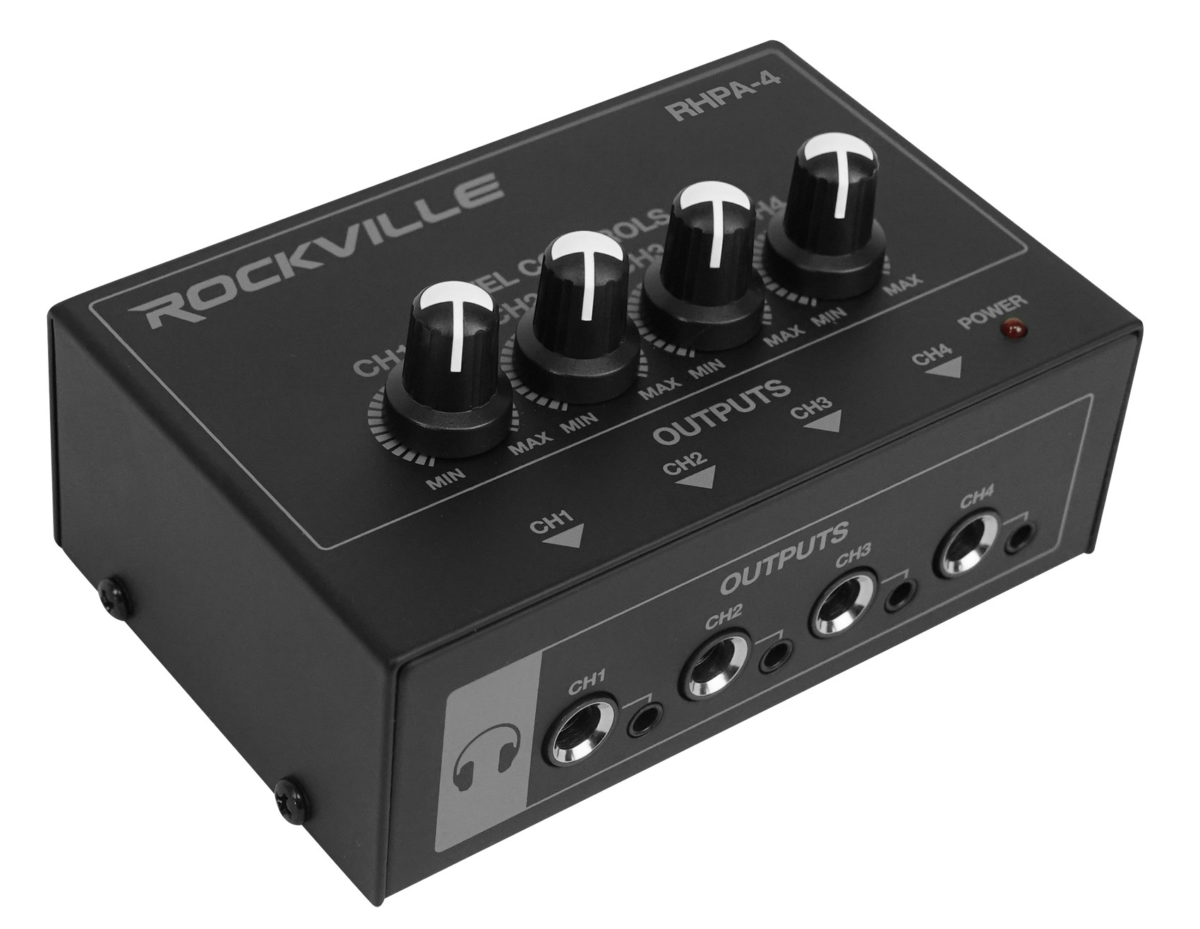 Rockville RHPA4 4 Channel Professional Headphone Amplifier Stereo or ...
