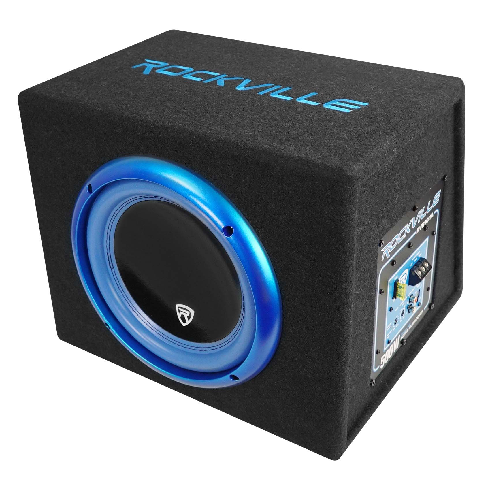 Rockville RVB10.1A 10 Inch 500W Active Powered Car Subwoofer+Sub