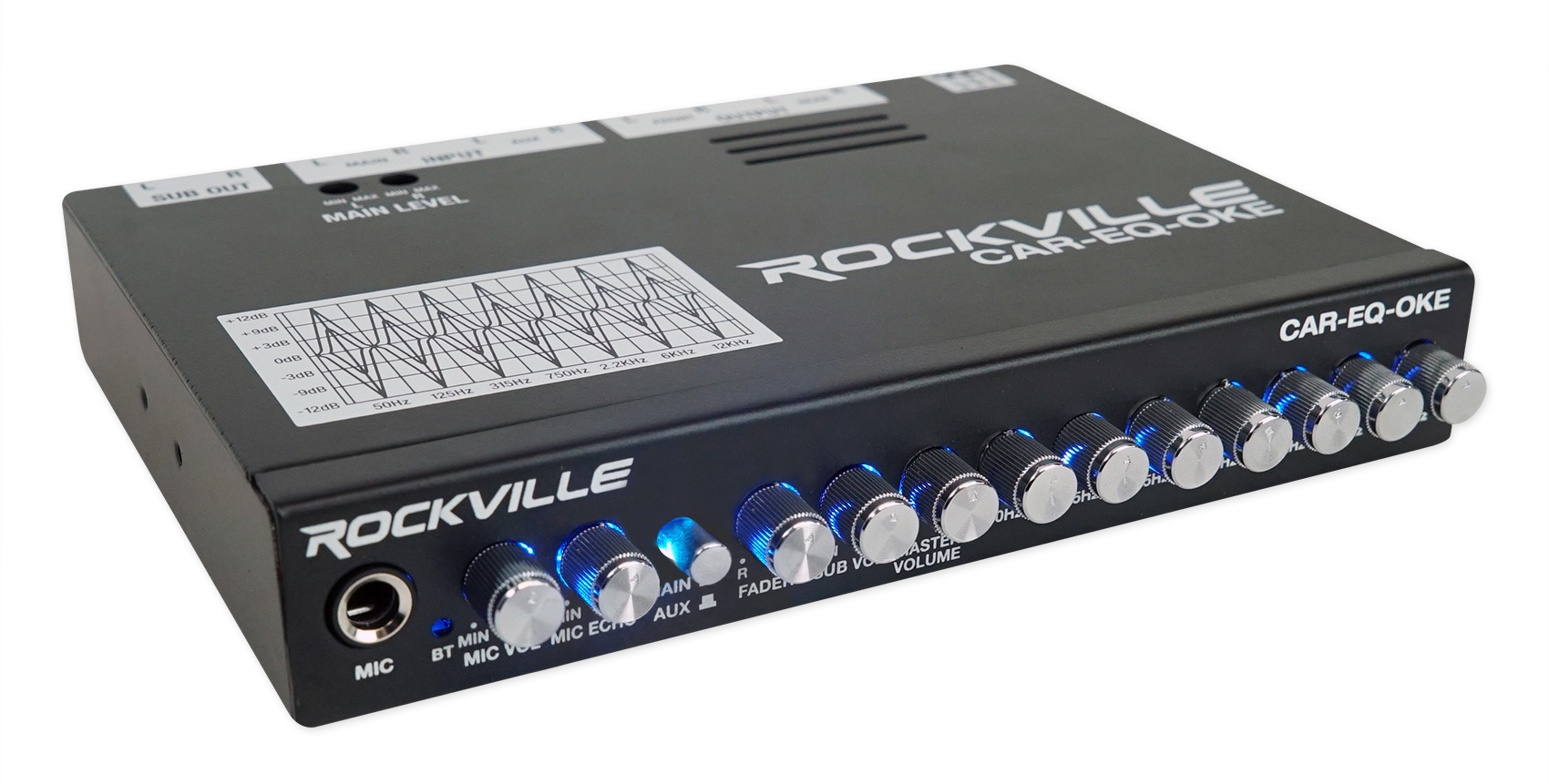 Rockville CAR-EQ-OKE Car Audio 7 Band Equalizer w Bluetooth + Mic Input ...