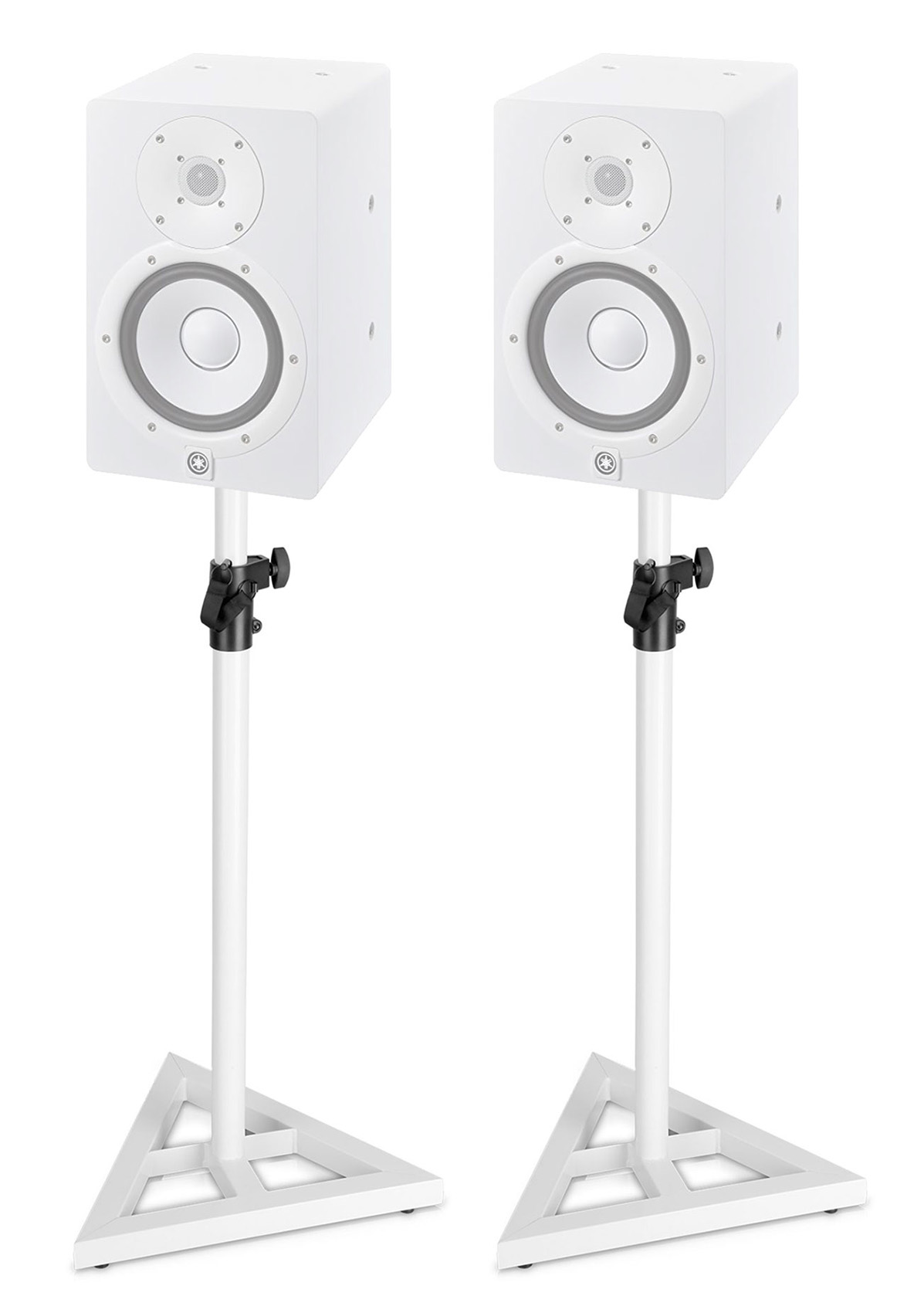 Pair White Stands w/Adjustable Height For Yamaha HS5 Studio Monitors eBay