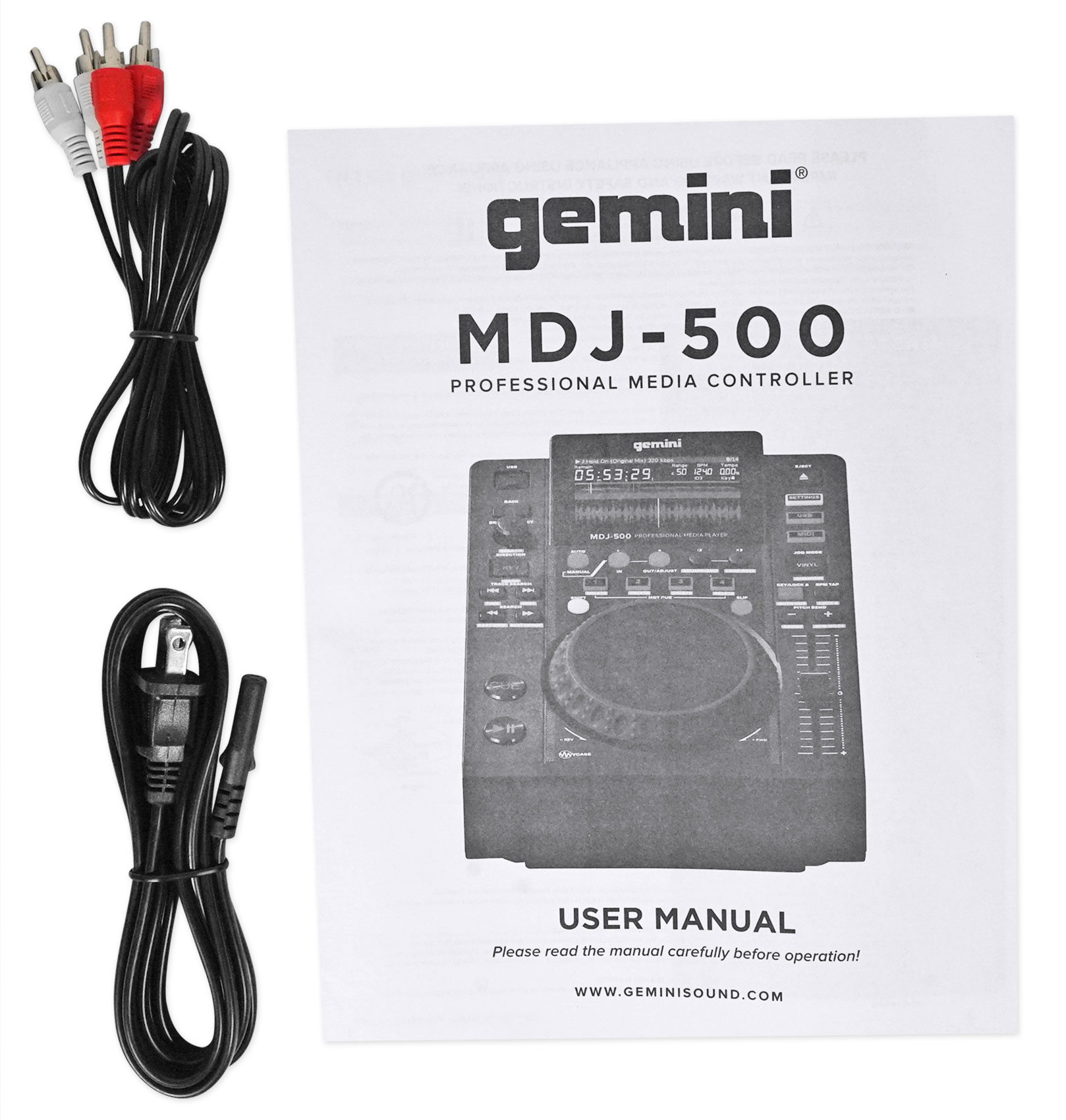 Gemini MDJ500 Professional Single DJ Tabletop USB Media Player MIDI