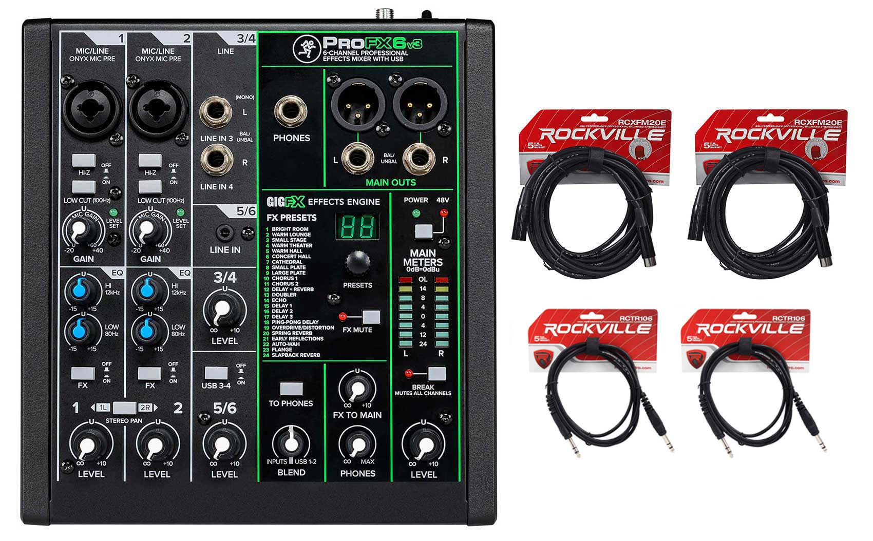 Mackie ProFX6v3 6-Channel Pro Effects Mixer w/USB ProFX6 v3+
