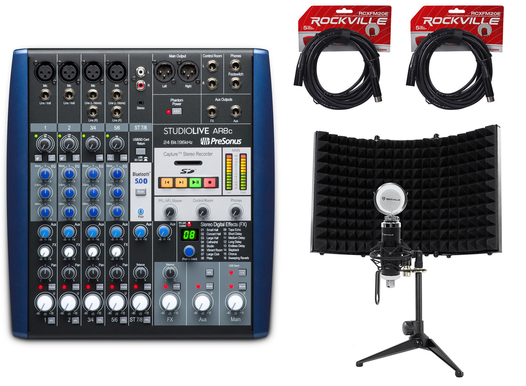 PRESONUS StudioLive AR8 8-Ch USB Live Sound/Recording Mixer+Mic+