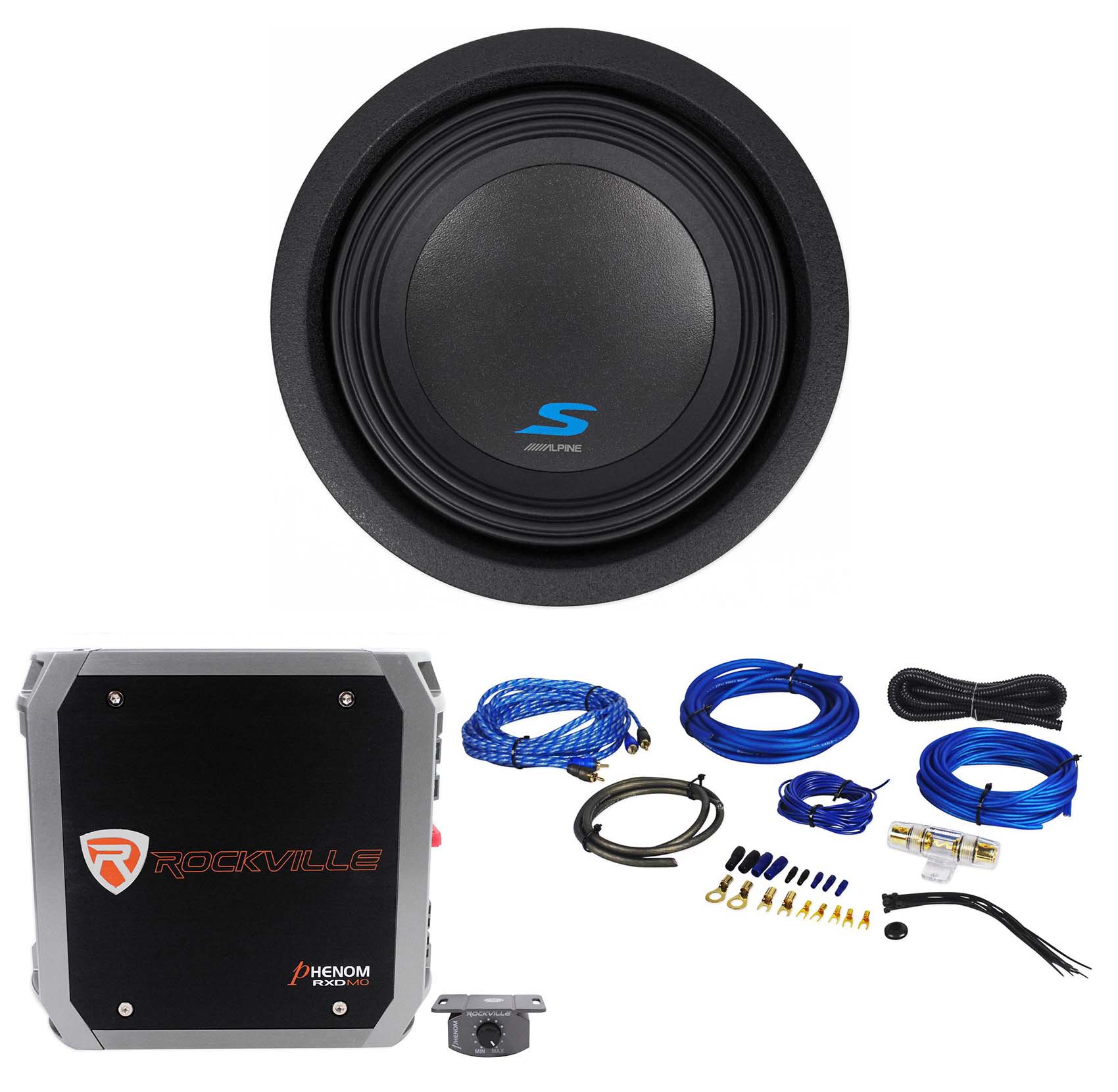 ALPINE SW8D2 8" 900 Watt Car Audio Subwoofer DVC Sub+Mono Amplifier