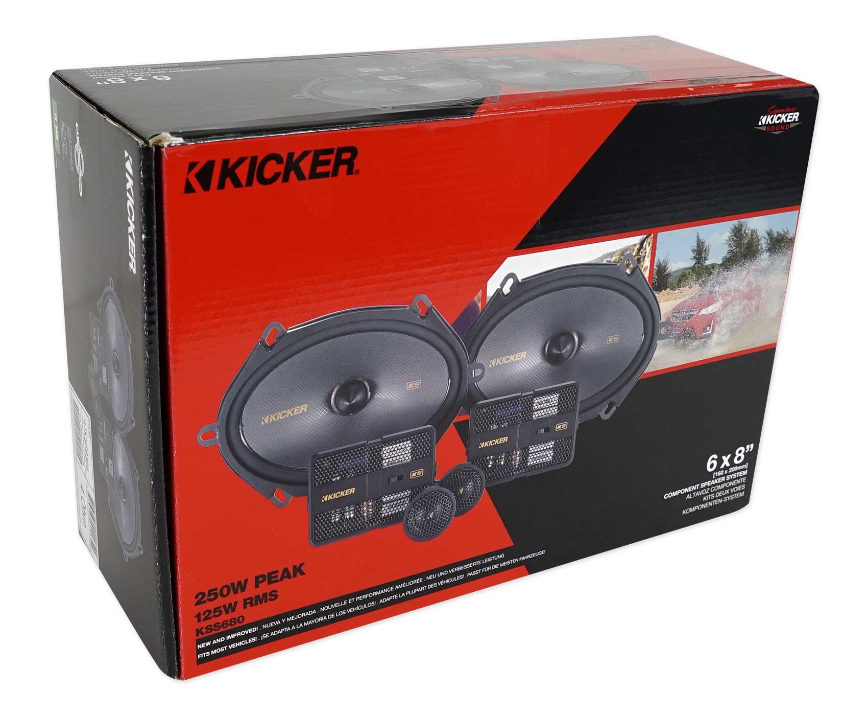 Kicker 47KSS6804 6x8" Car Audio Component Speakers+6x8" Coaxial
