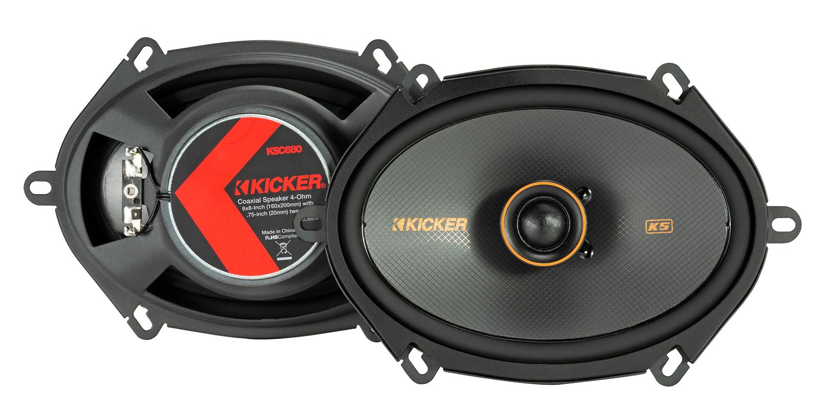 Kicker 47KSS6804 6x8" Car Audio Component Speakers+6x8" Coaxial
