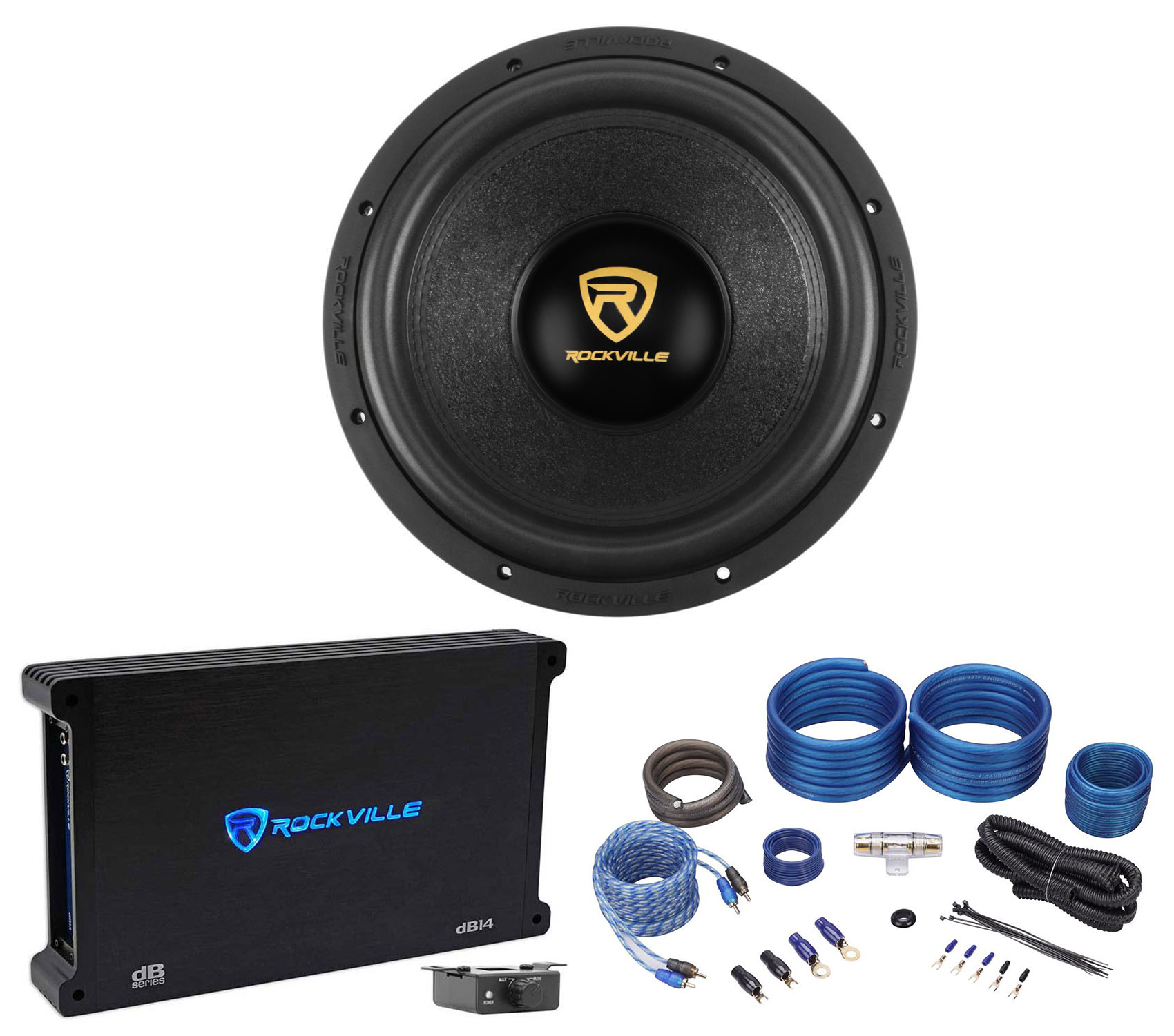Rockville W12K9D4 12" 4000 Watt Car Audio Subwoofer+Mono Amplifier+Amp