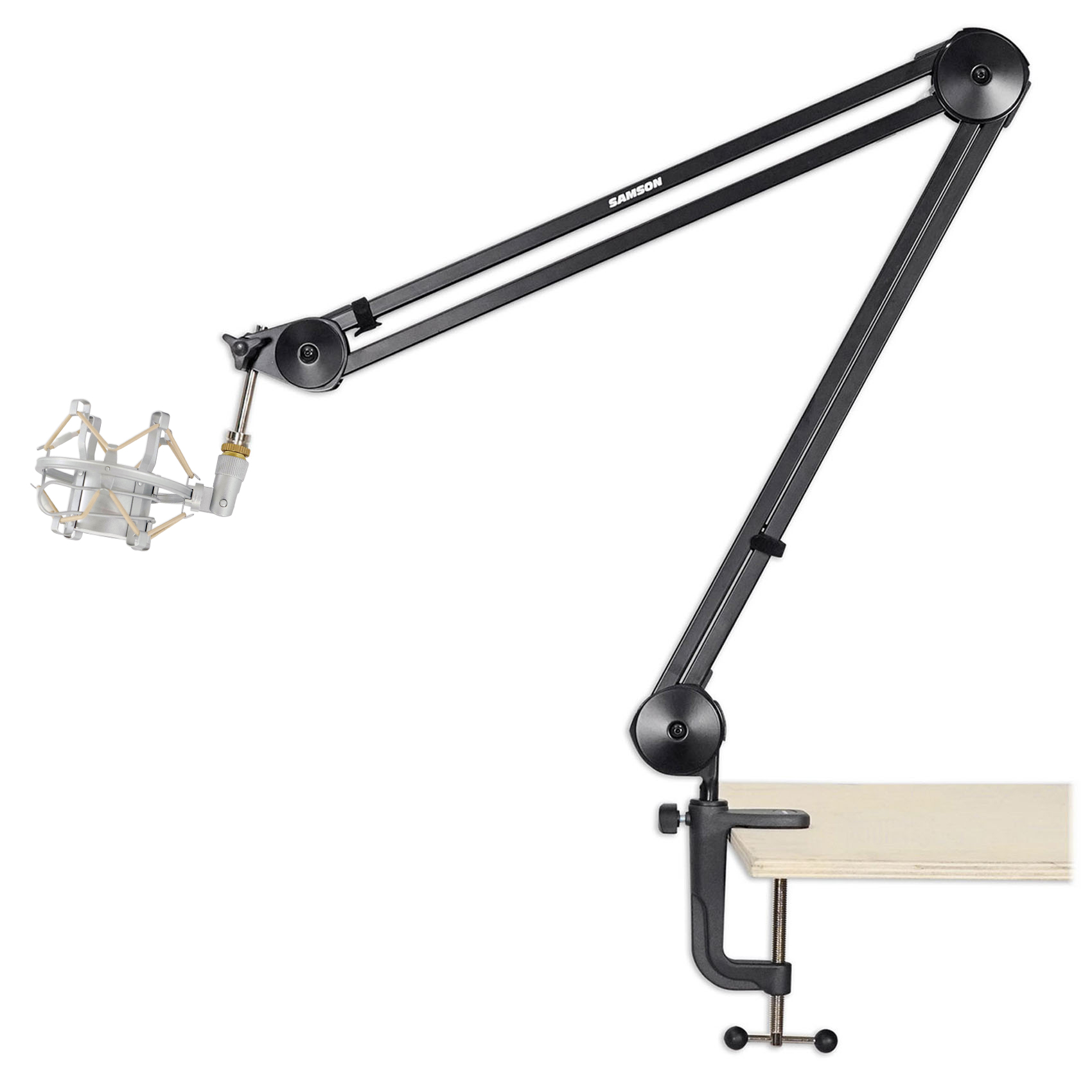 Samson MBA38 38" Microphone Boom Arm Podcast USB Mic Stand+Silver