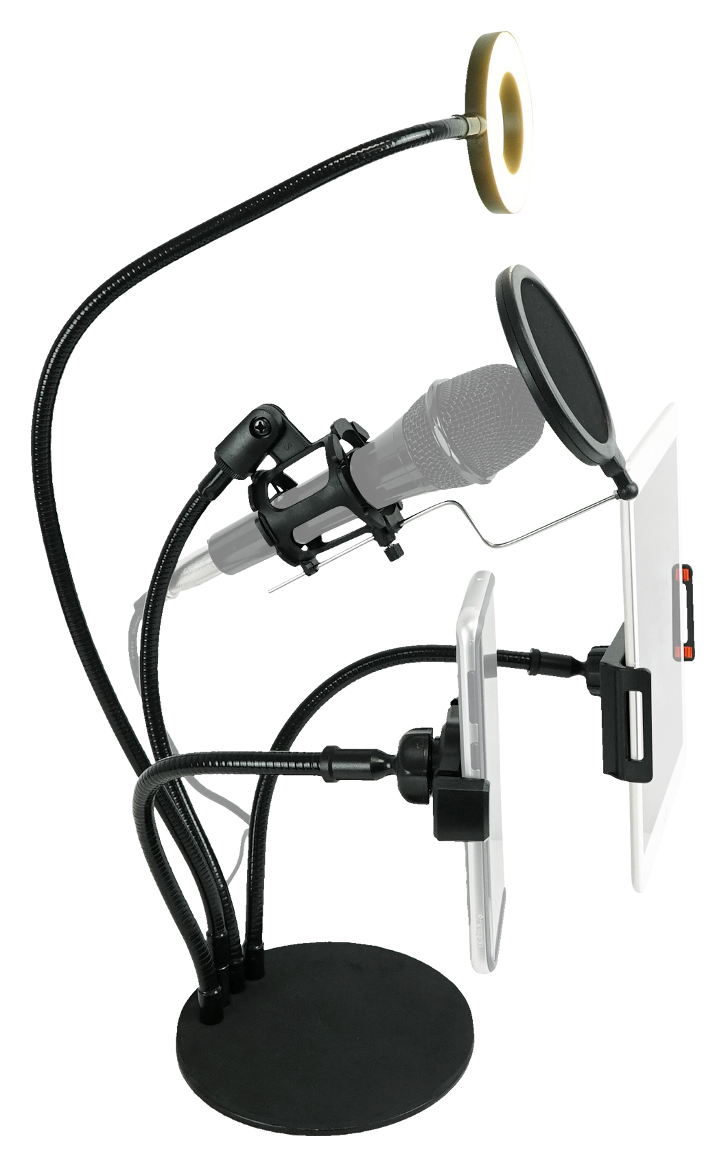 Technical Pro LiveShow4LTM Zoom Live Stream Podcast Phone+Mic+Tablet Stand w/LED eBay