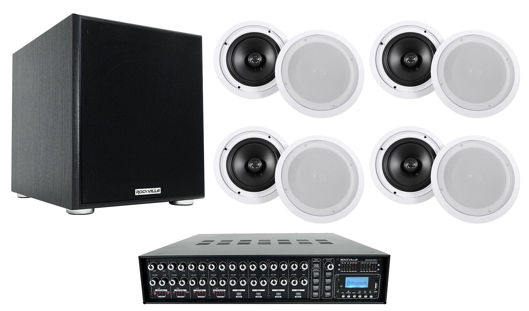 Rockville Multi Room Home Audio System w/8) 8