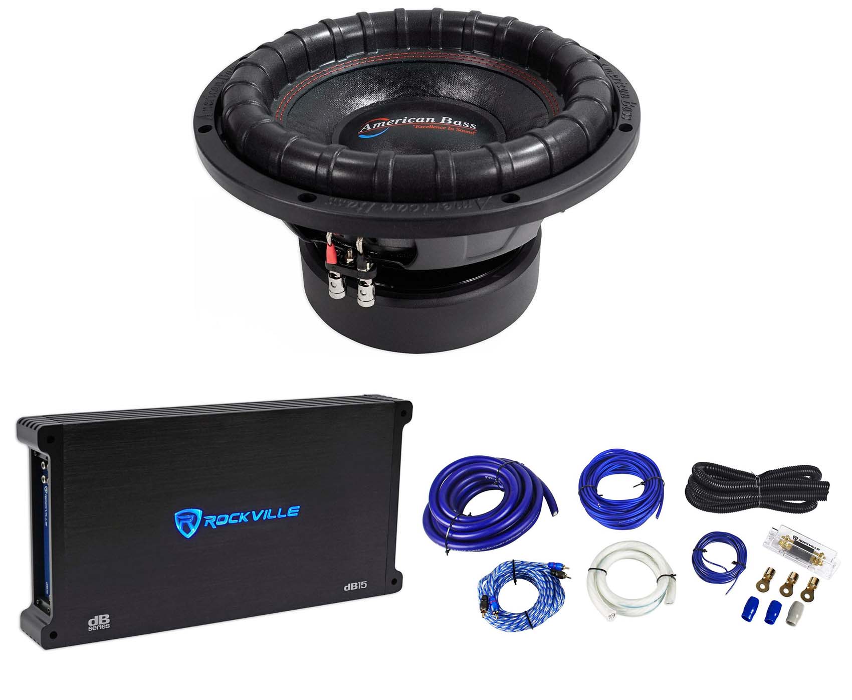 American Bass ELITE-1244 2400w 12" Competition Subwoofer+Mono Amplifier+Wire Kit | eBay