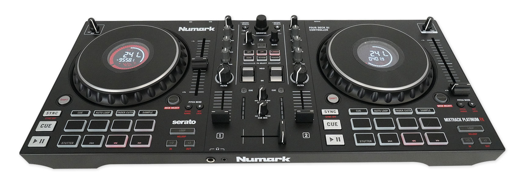 Numark Mixtrack Platinum Fx 4 Cubierta Serato Dj Controlador + auriculares + microfono eBay