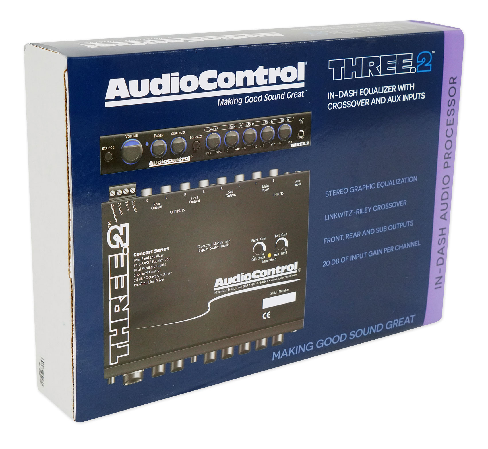 AudioControl THREE.2 EQ InDash Car Audio Equalizer with Crossover