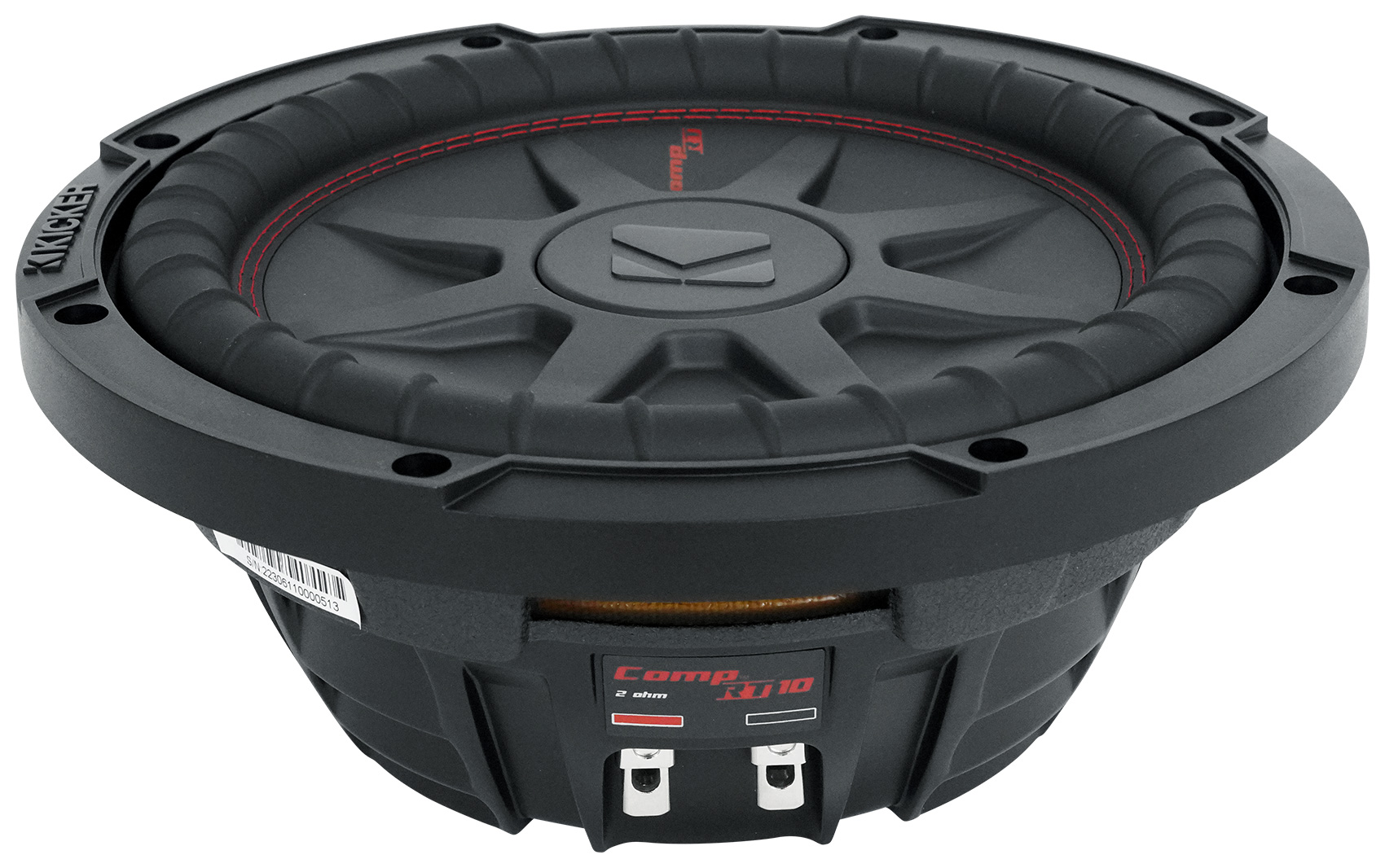 Kicker 48CWRT102 COMPRT10 800w 10" Slim Subwoofer+Sub Box+Mono