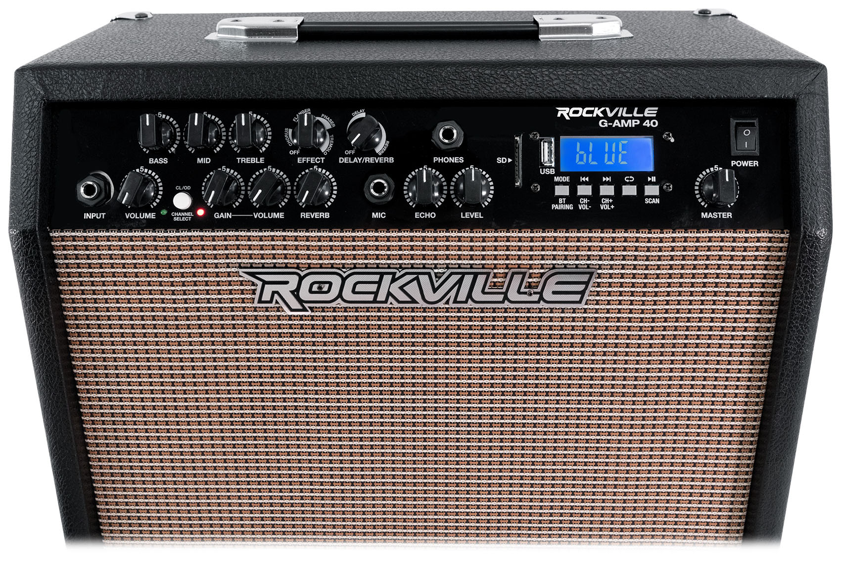 Rockville G-AMP 40 Guitar Combo Amplifier Amp Bluetooth/Mic In/USB ...