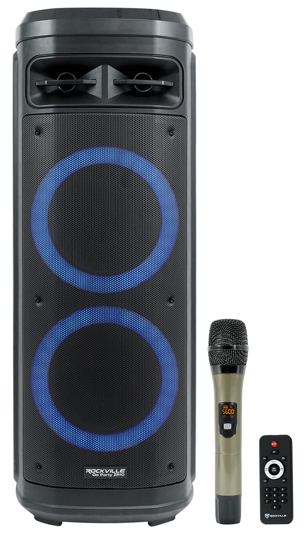 Rockville Go Party ZR10 Dual 10" Portable Wireless LED Bluetooth