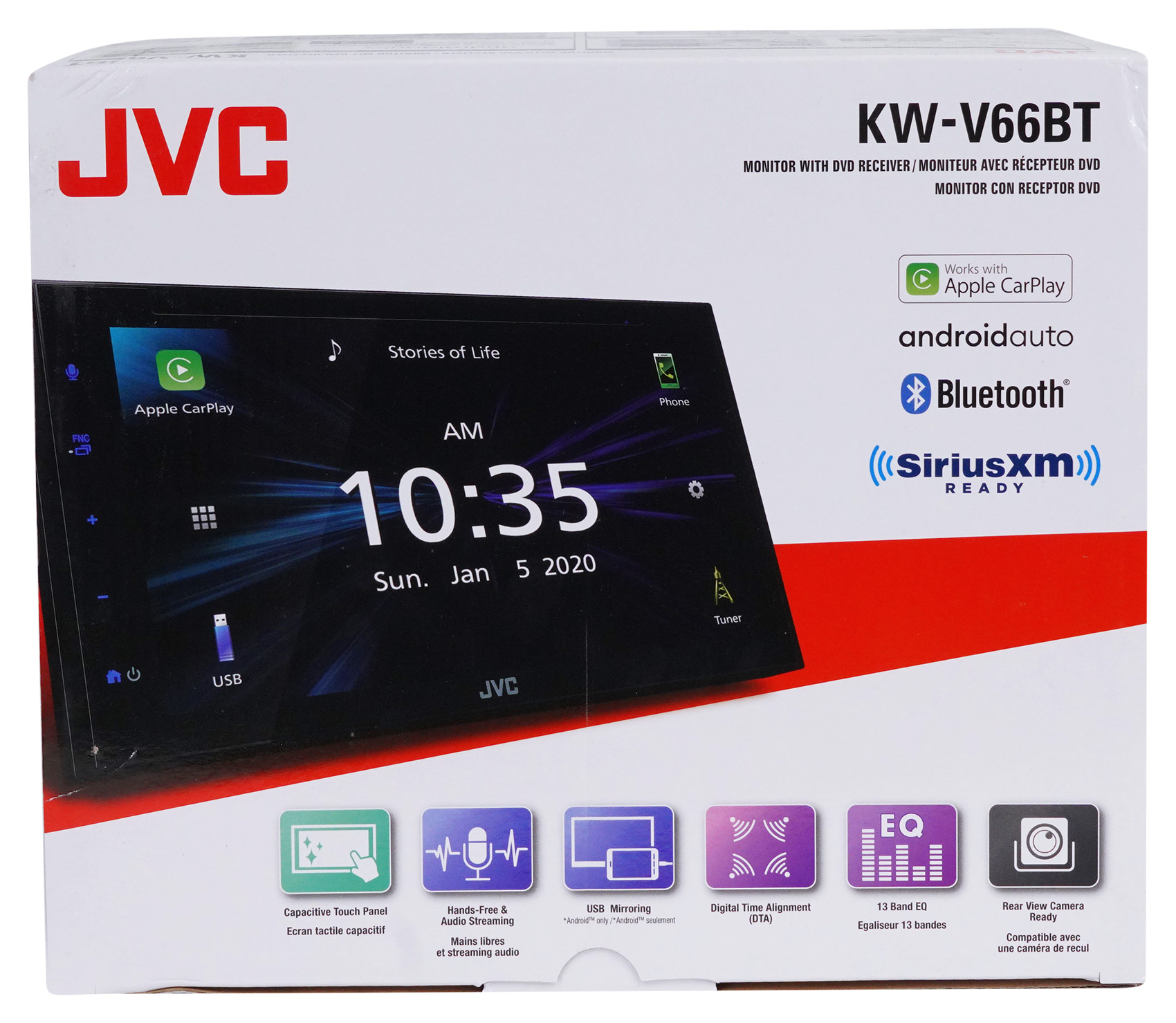 JVC KW-V660BT 6.8 Double DIN Car Stereo receiver with Android Auto, Apple  Car Play and Gesture Control