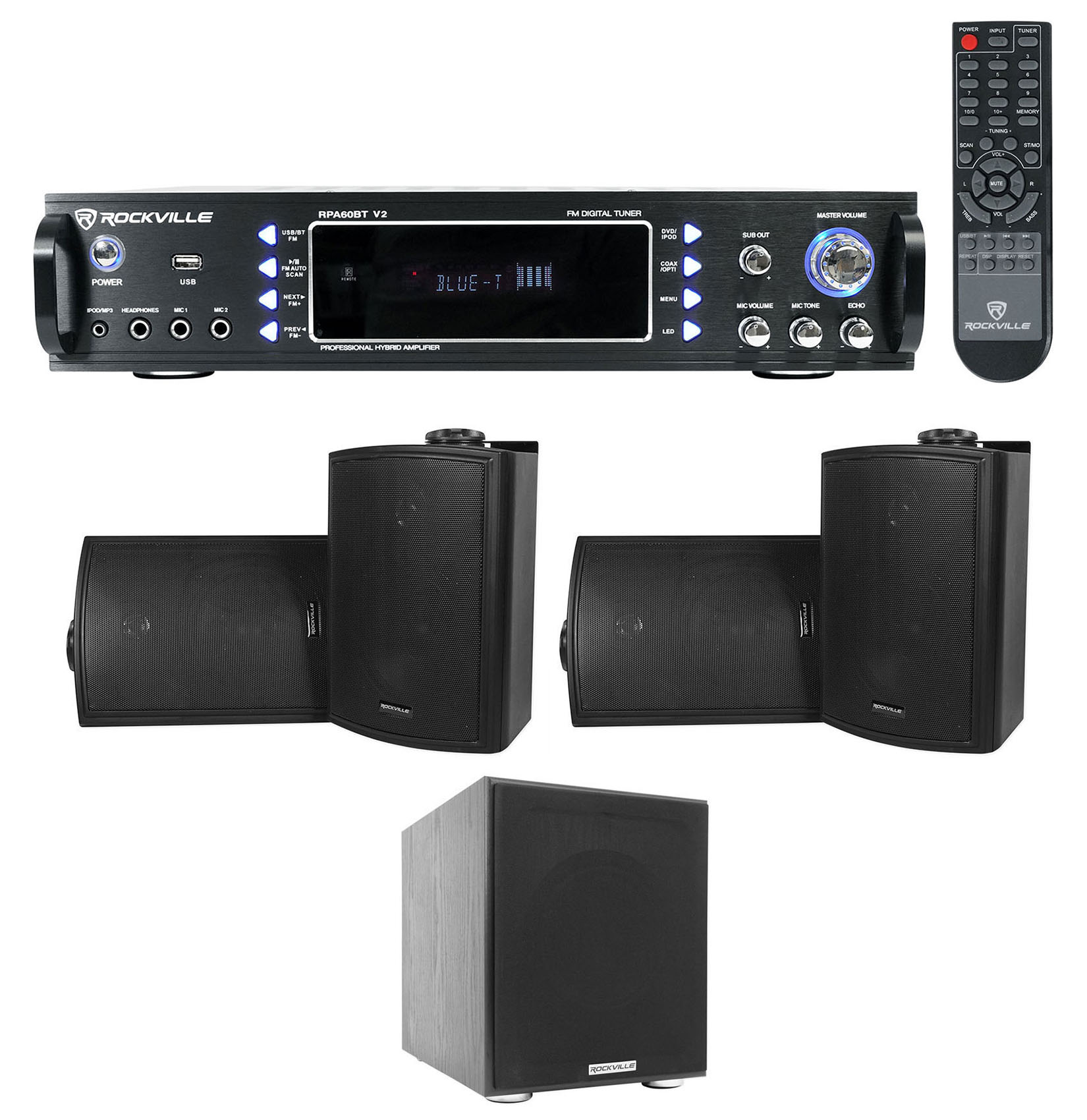 RPA60BT 1000w Home Theater Bluetooth Receiver+ (4) Black