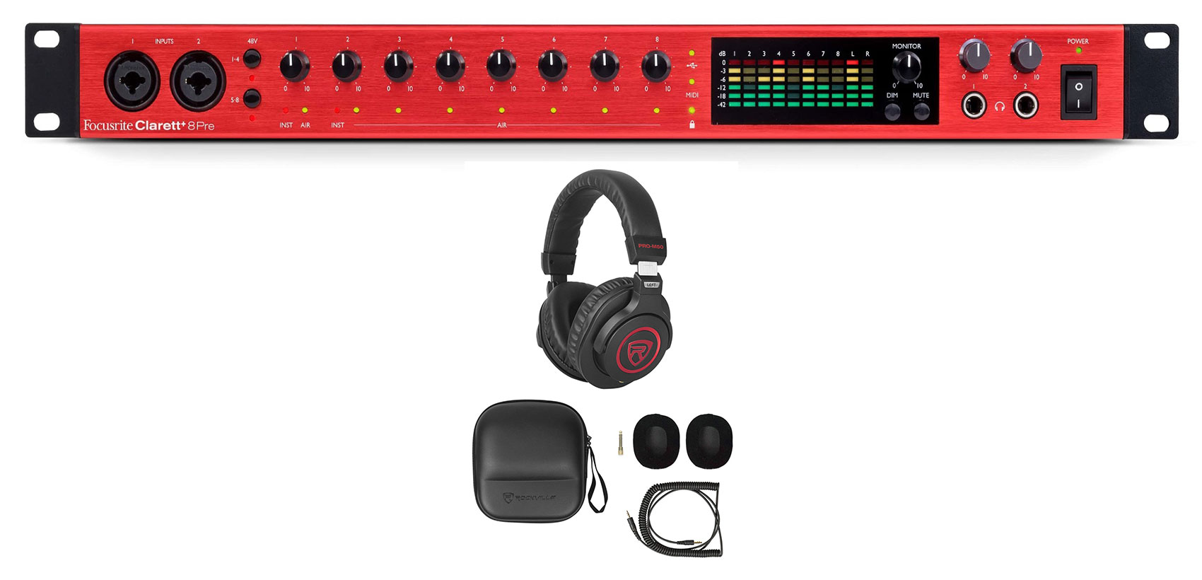 Focusrite Clarett+ 8Pre USB-C JFET/ADAT Audio Recording