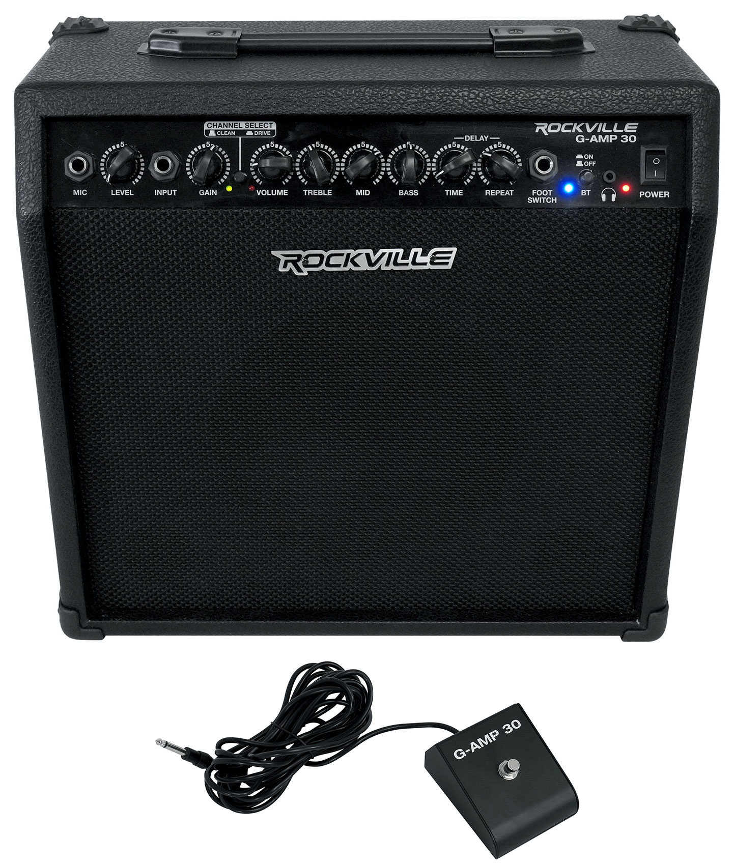 Rockville G-AMP 30 Watt Guitar Combo Amplifier Amp Bluetooth