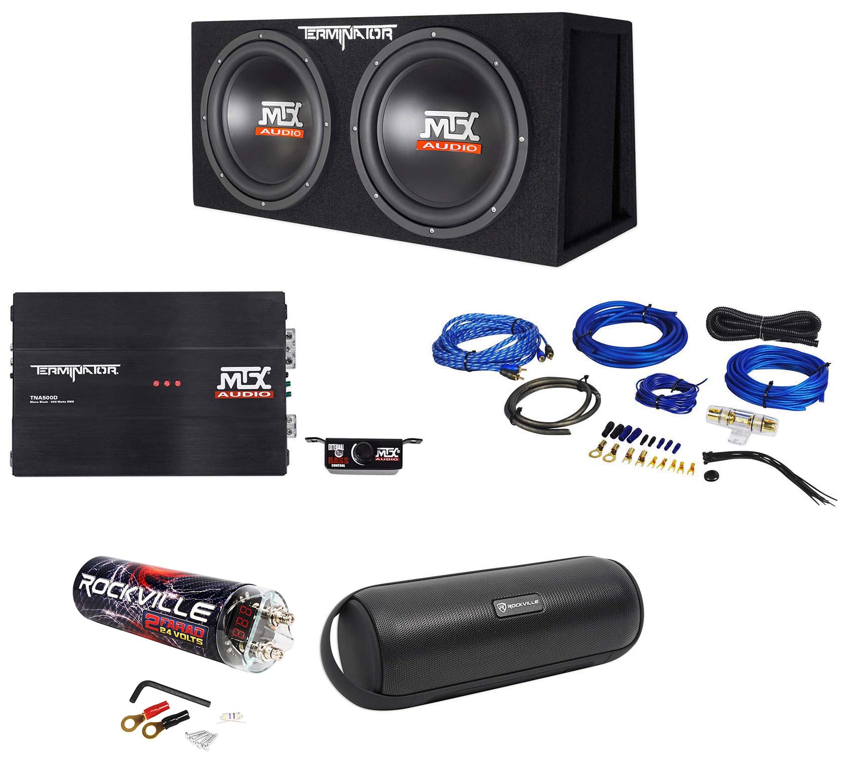 [最終価格12/25まで] 23AW MAATEE&SONS COOPER PT MTX Terminator TNP212DV Dual 12” Subwoofers+Box+Amplifier+Kit+