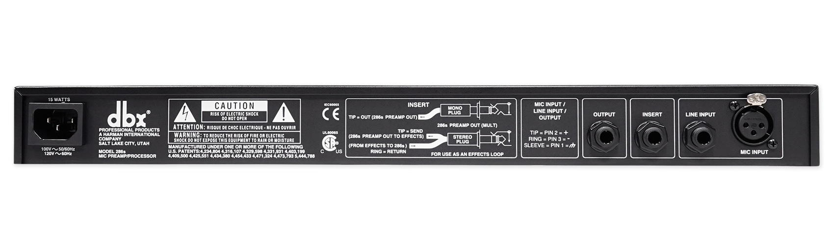 DBX 286S Mic Pre-Amp Processor 286 S Microphone/Instrument Preamp