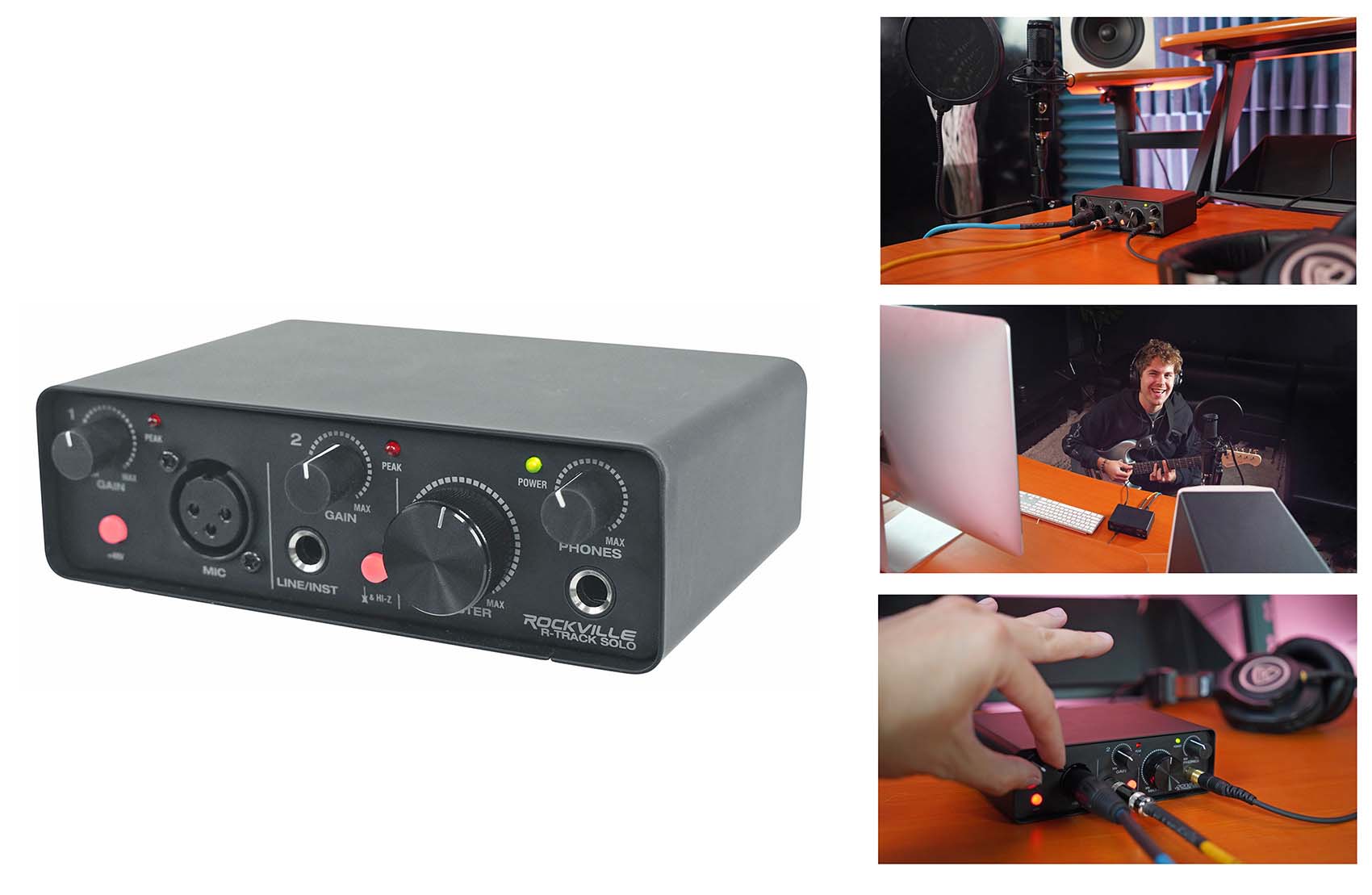 Rockville R-TRACK SOLO Recording USB C Audio Interface 24Bit