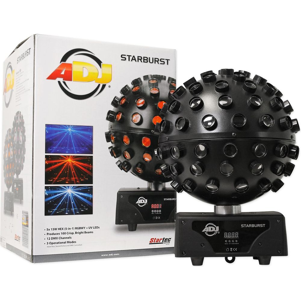 2) American DJ ADJ Starburst Sphere Shooting Beam Effect Lights+