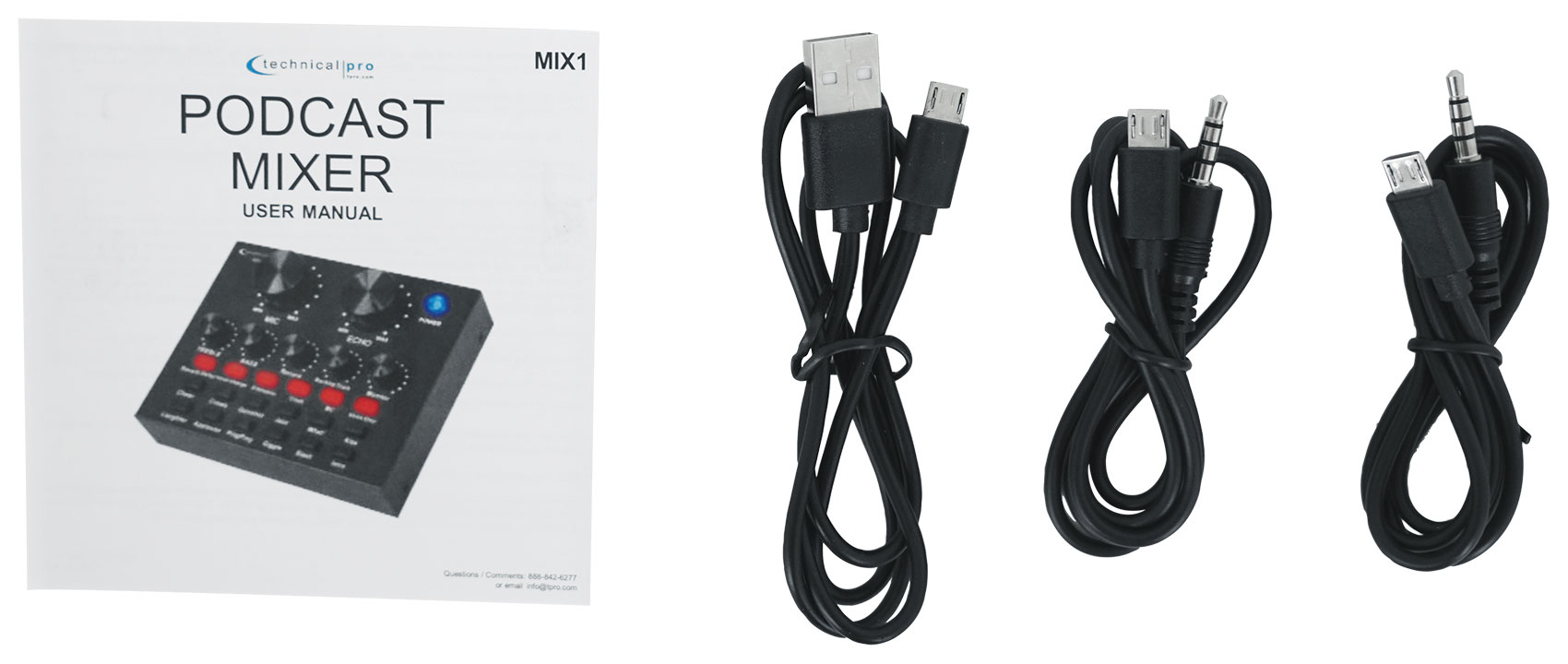 Technical Pro MIX1 Rechargeable Podcast Podcasting Recording USB 