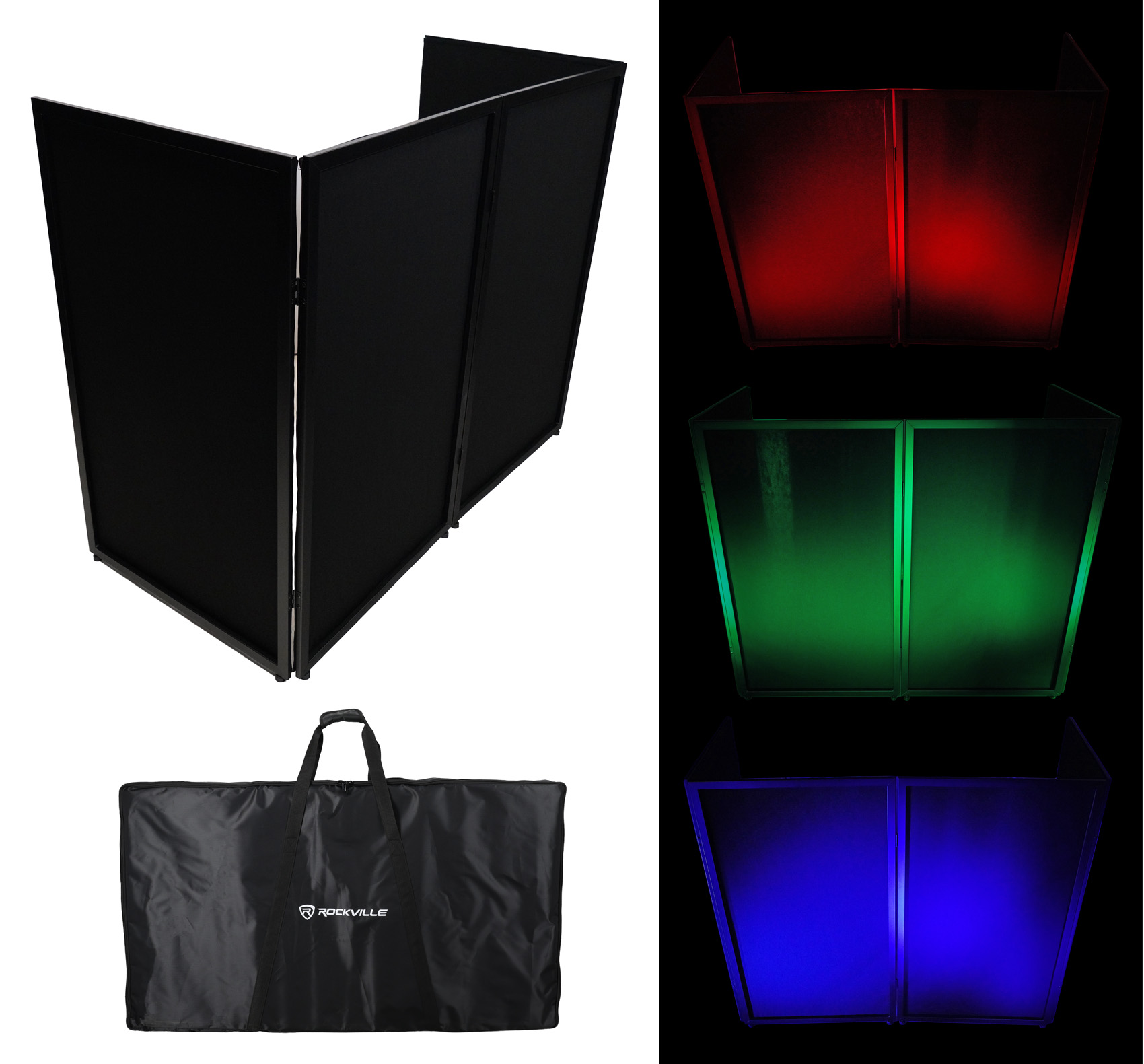 Rockville RFXLB Black Portable DJ Facade 112