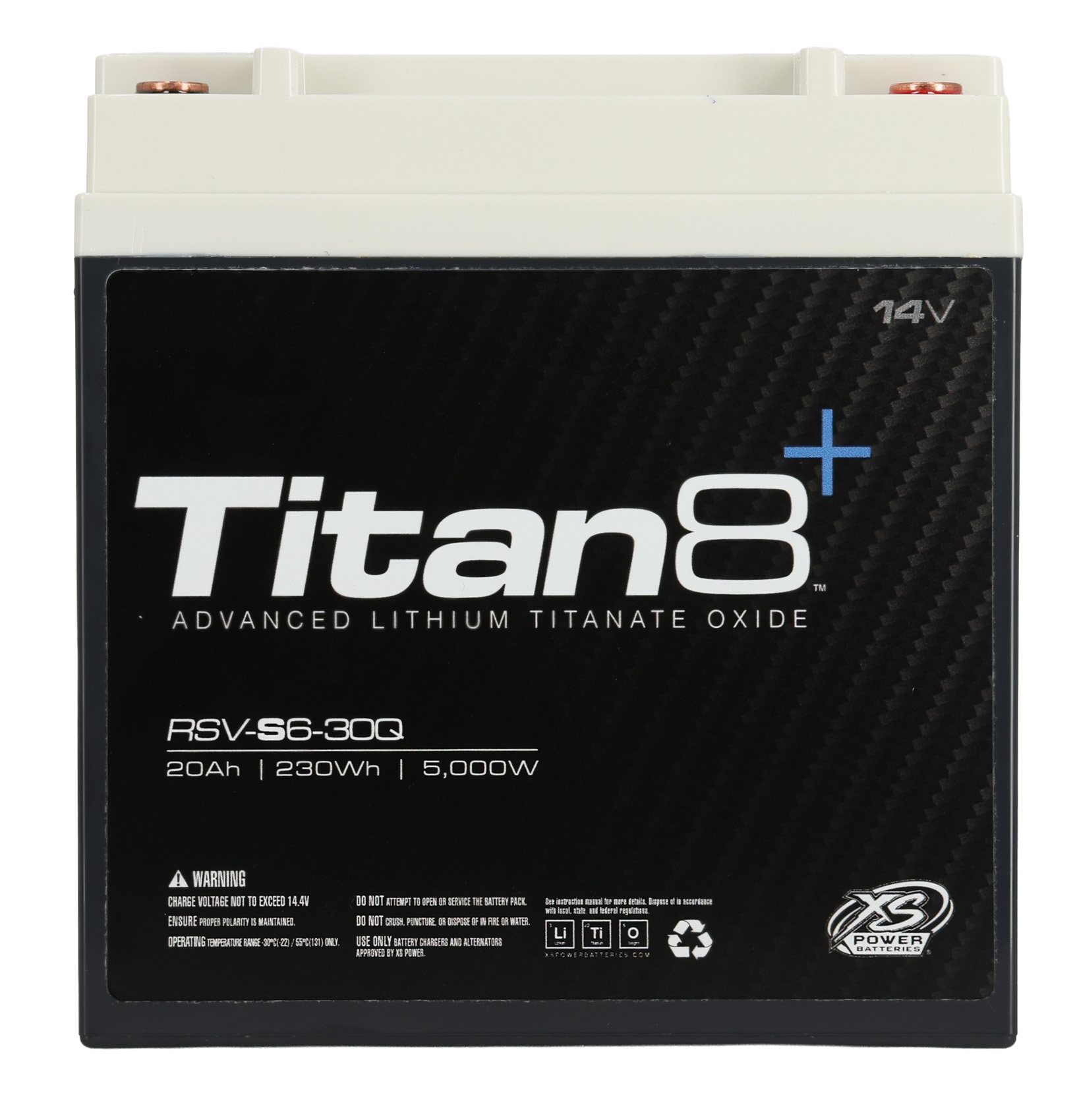 XS Power RSV-S6-30Q 5000w Titan 8 14 Volt LTO Lithium Car Battery