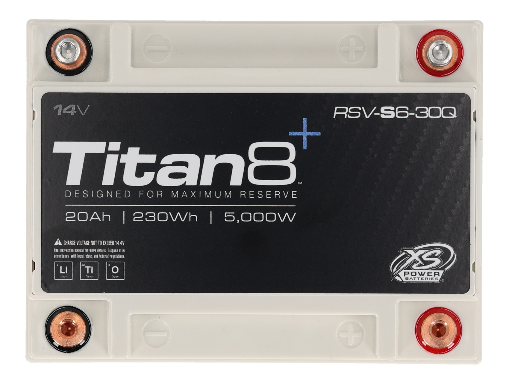 XS Power RSV-S6-30Q 5000w Titan 8 14 Volt LTO Lithium Car Battery