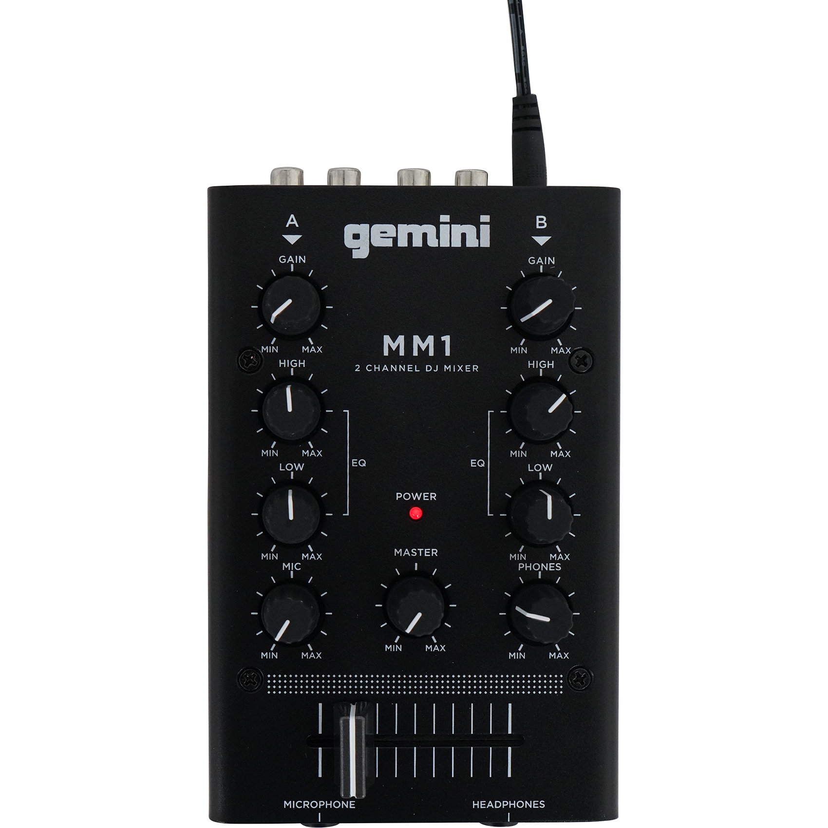 Gemini MM1 Pocket-Sized 2-Channel DJ Mixer w/ 2-Band EQ+Laptop