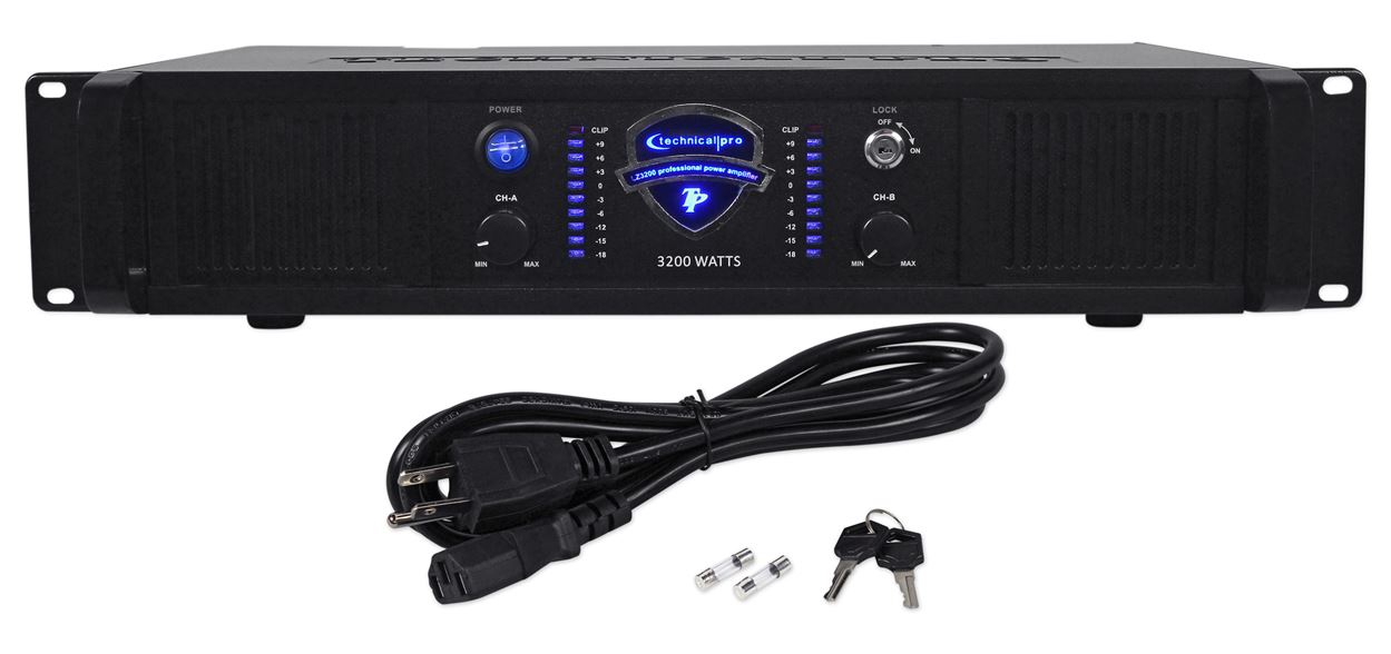 New Technical Pro LZ3200 3200 Watt 2Channel Amplifier 2U Rack DJ Power
