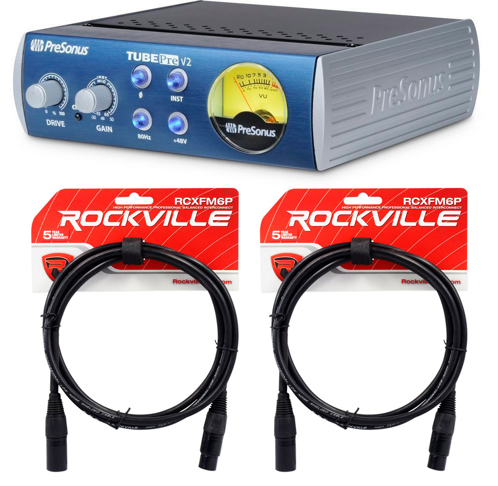 Presonus TubePre V2 Vacuum Tube Preamp / DI Direct Box + (2) 6