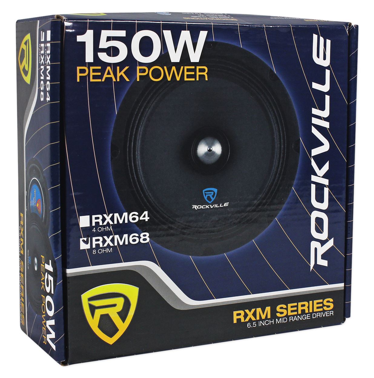 (2) Rockville RXM68 6.5" 300w 8 Ohm MidRange Drivers Car Speakers, Mid