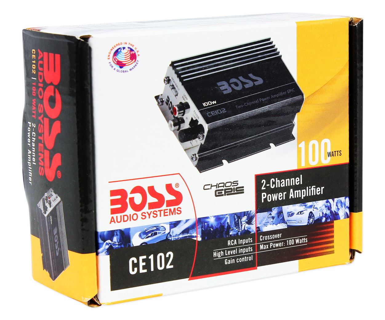 Boss CE102 100 Watt 2-Channel Mini High Power Amplifier Car Amp ...