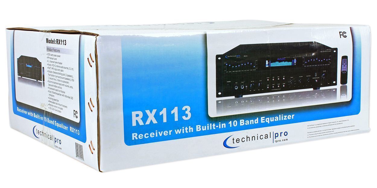 Technical Pro RX113 1500w Integrated Pro Audio Amplifier 10 Band EQ Amp ...