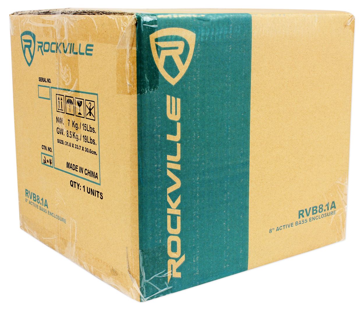 Rockville RVB8.1A 8" 300W Powered Amplified Car Subwoofer System+Remote