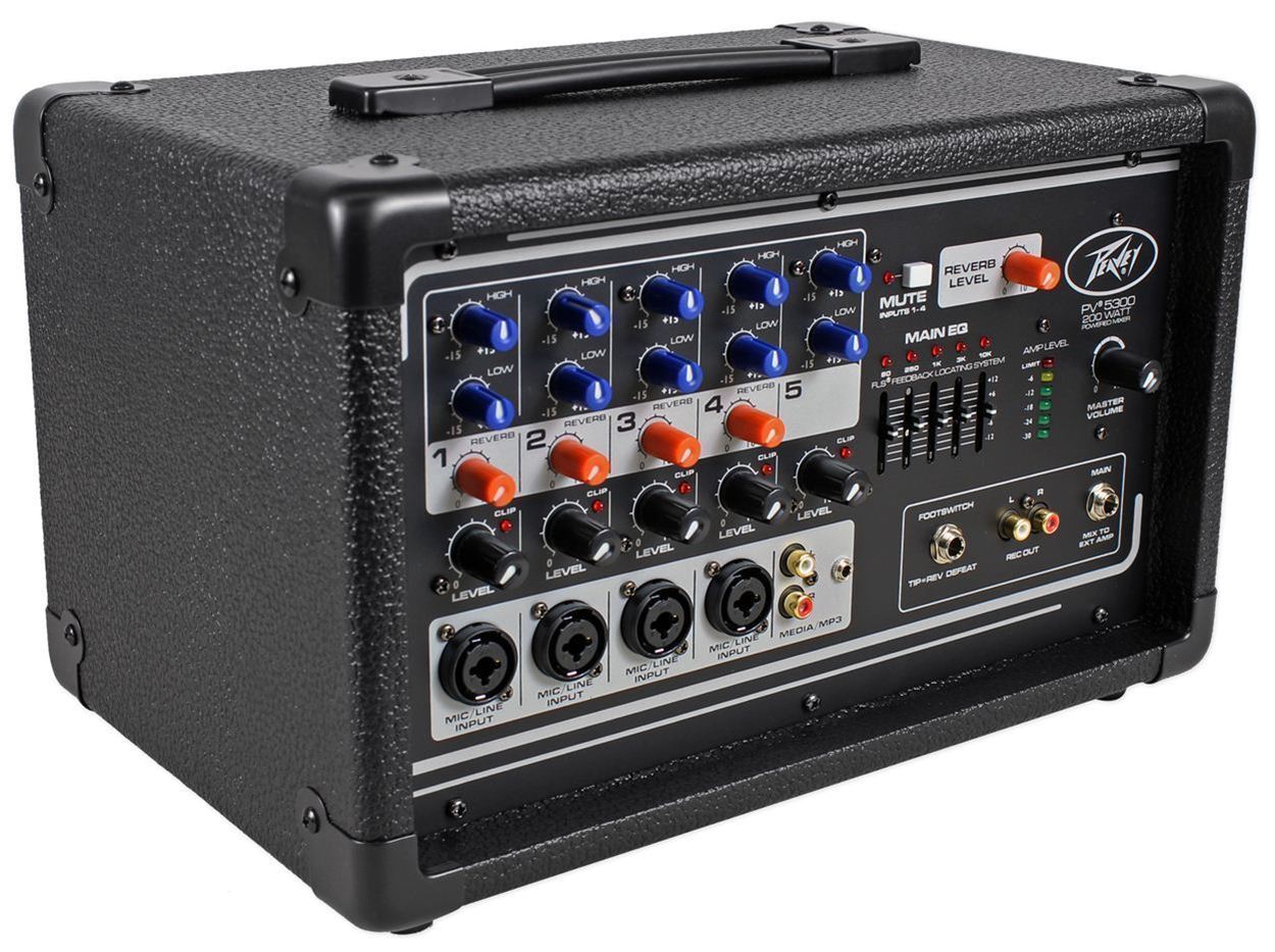 Peavey PV5300 200 Watt 5Channel Powered Live Sound Mixer w/ 5Band EQ