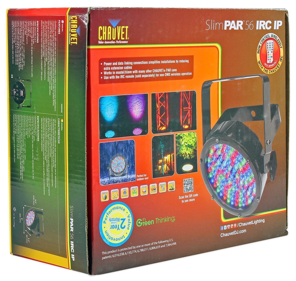 Chauvet DJ SlimPAR 56 IRC IP DMX LED Wash Light IP65 Outdoor Use Rated