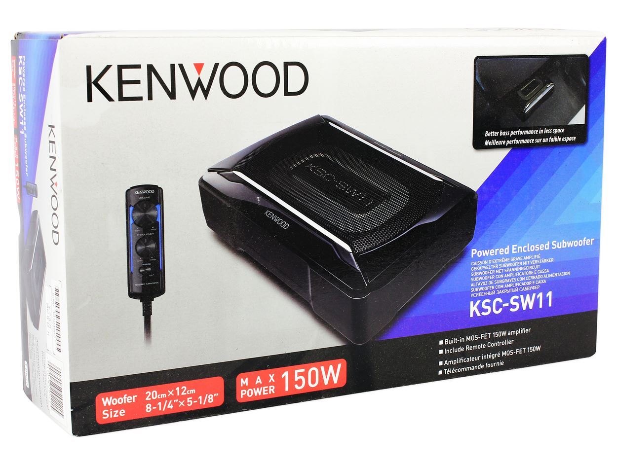 Kenwood KSC-SW11 150 Watt Compact/Slim Powered Subwoofer w ...